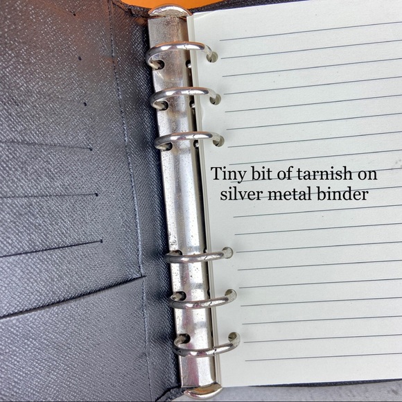 Louis Vuitton MM SIZE black taiga leather agenda planner with paper clips - Picture 4 of 15